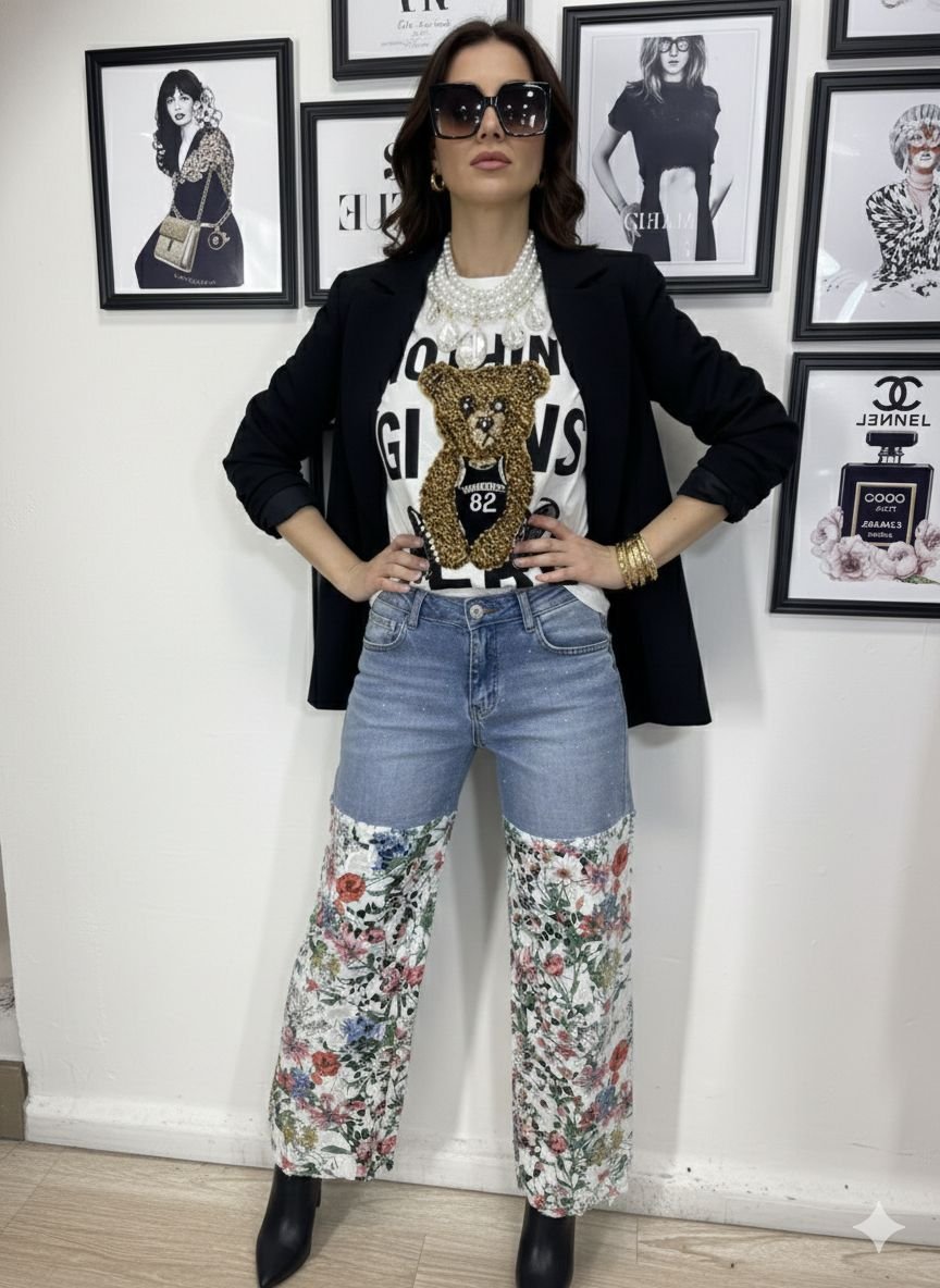 Playera de oso blanco talla M/L y L/Xl