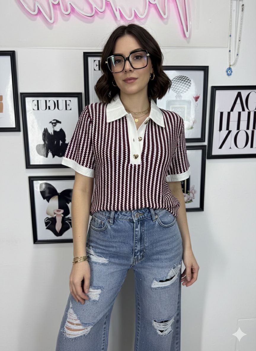 Blusita color vino S/M